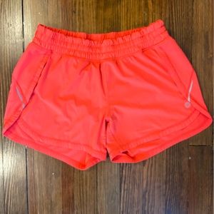 Athleta Racer Run Short Size S Running Lined Athletic in Red It Neon